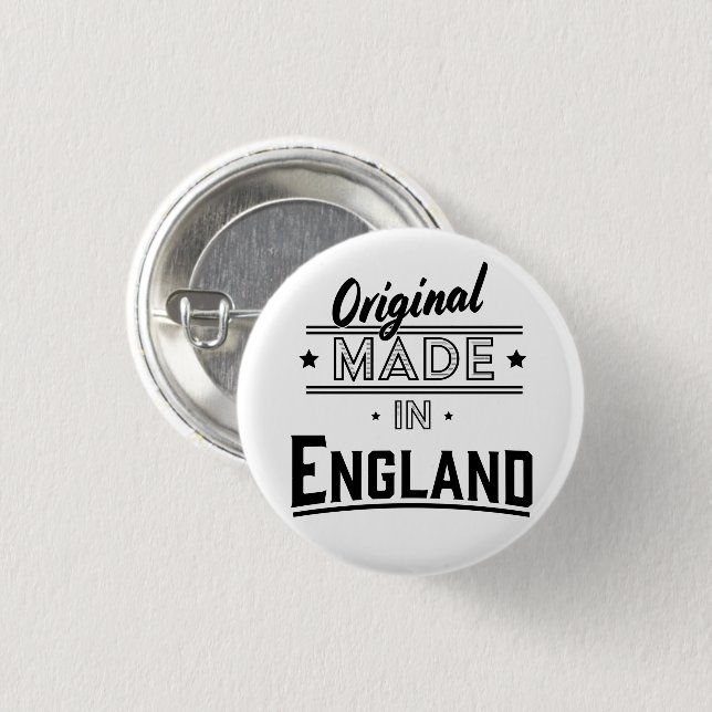 Original Made in England 1 Inch Round Button (Front & Back)
