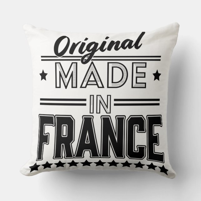 Original made in France logo Throw Pillow (Front)