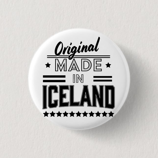 Original made in Iceland 1 Inch Round Button (Front)
