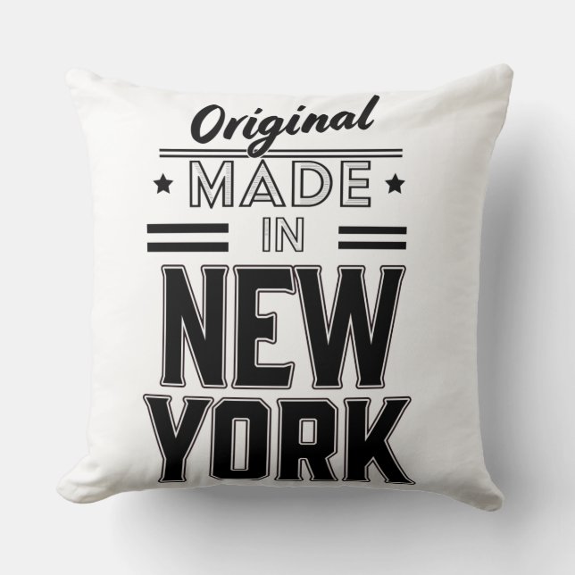 original made in New York logo Throw Pillow (Front)