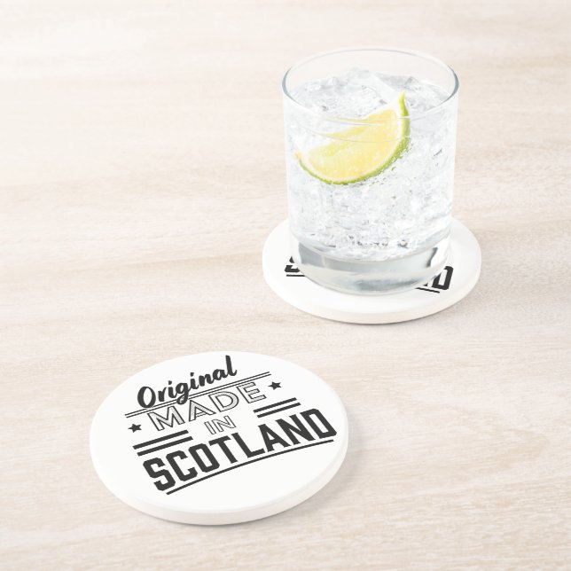 Original Made in Scotland retro logo Coaster (Side)