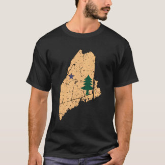 Original Maine State Flag Dirigo Northern New Engl T-Shirt