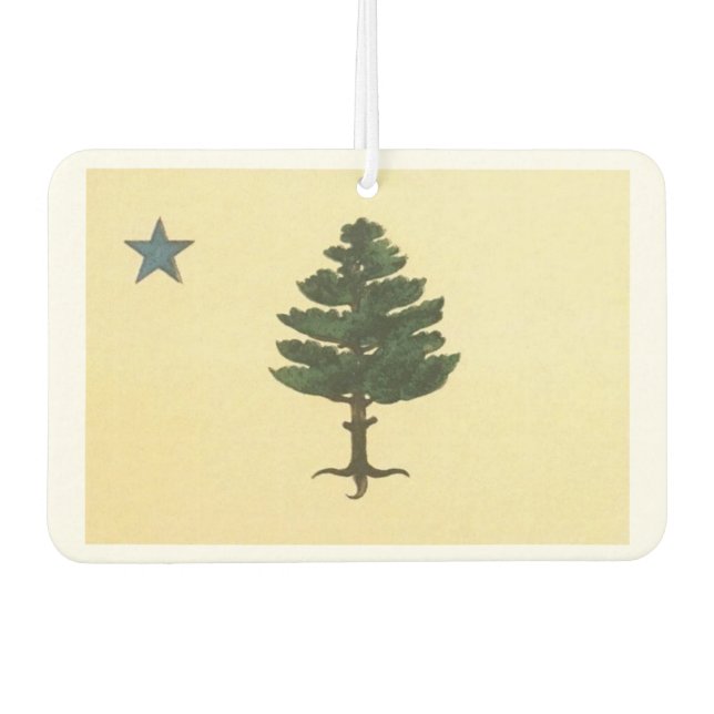 Original Maine State Pine Tree Flag Air Freshener (Front)