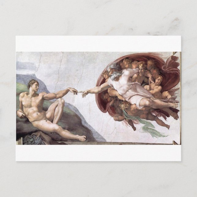 Original Michelangelo paint in sistin chapel Rome Postcard (Front)