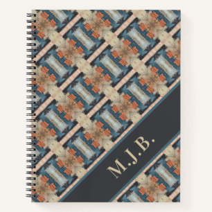 Original Mixed Media Pattern Monogram QR Code Notebook