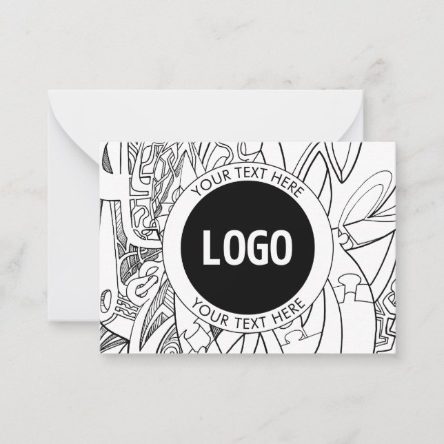 Original Modern Line Artwork & Your Logo Card (Front)