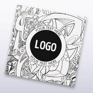 Original Modern Line Artwork & Your Logo Favour Tags