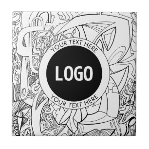 Original Modern Line Artwork & Your Logo Tile
