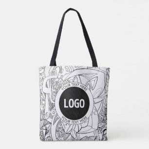 Original Modern Line Artwork & Your Logo Tote Bag