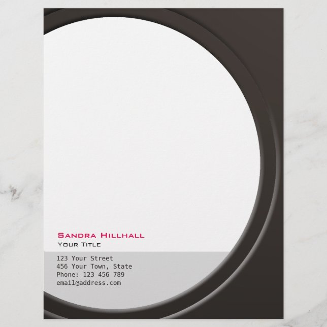 Original Modern Metallic any Text and Colour Letterhead (Front)