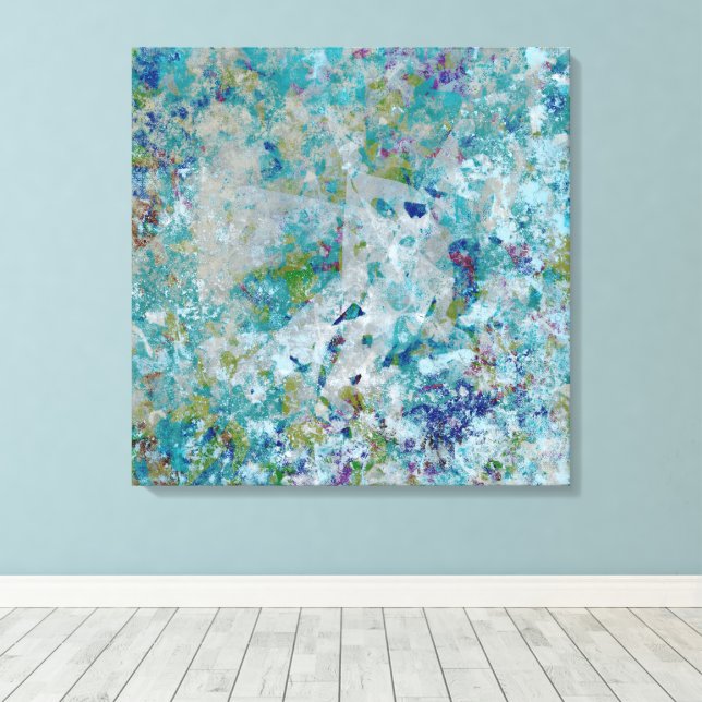 Original Modern One Of A Kind Abstract Art Design Canvas Print (Insitu(Wood Floor))