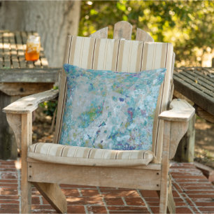 Original Modern One Of A Kind Abstract Art Design Outdoor Pillow