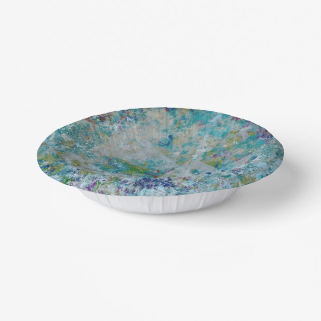 Original Modern One Of A Kind Abstract Art Design Paper Plate (Angled)