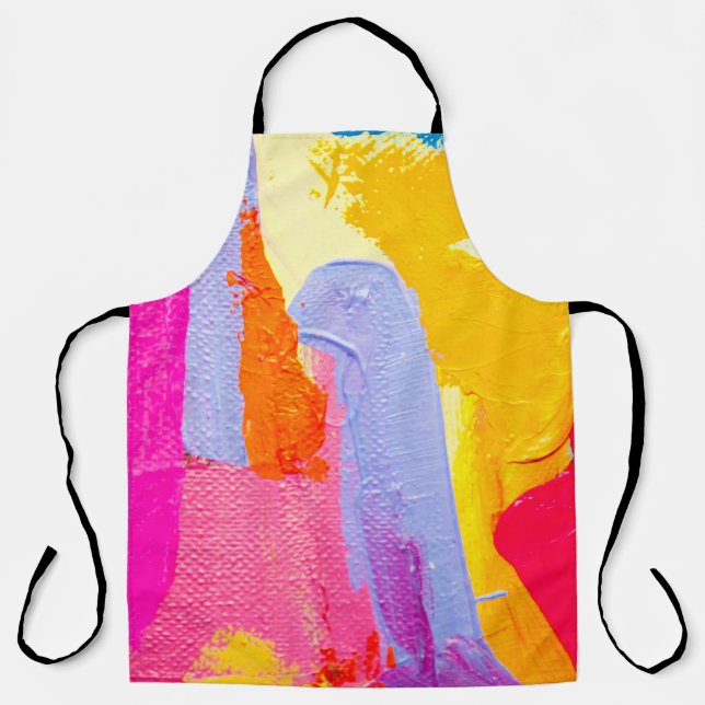 Original Oil Painting: Colourful Abstract Apron (Front)