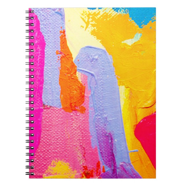 Original Oil Painting: Colourful Abstract Notebook (Front)