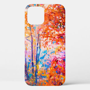 Original oil painting showing beautiful autumn lan iPhone 12 case
