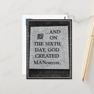 Original "On the Sixth Day" Manchester Mural Postcard