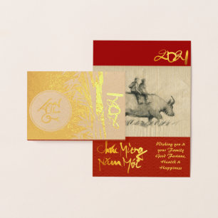 Original Ox Children painting 2021 Luxury Foil GC2 Card