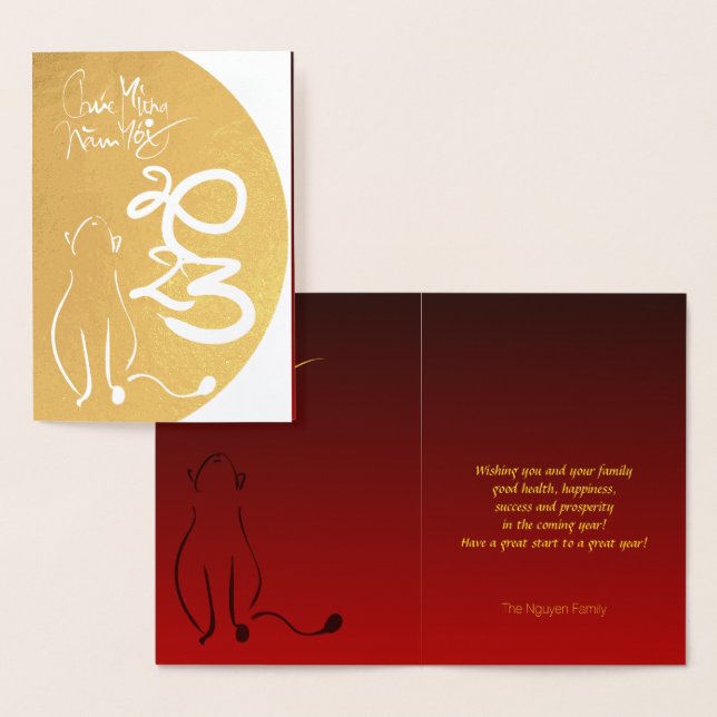 Original painting Cat Vietnamese New Year 2023 RFC Foil Card (Display)