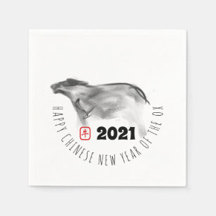 Original Painting OX Chinese New Year 2021 PN Napkin