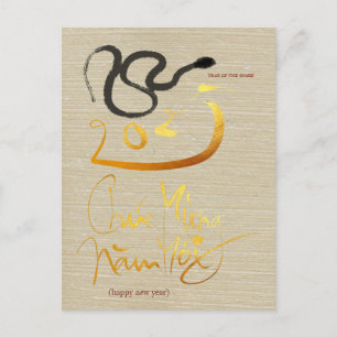 Original Painting Vietnamese Snake Year 2025 PostC Postcard