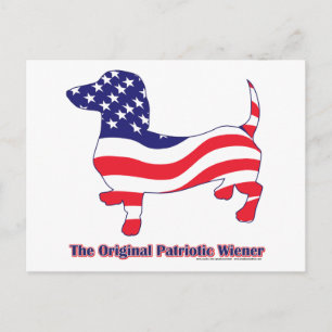 Original Patriotic Wiener/Dachshund Postcard