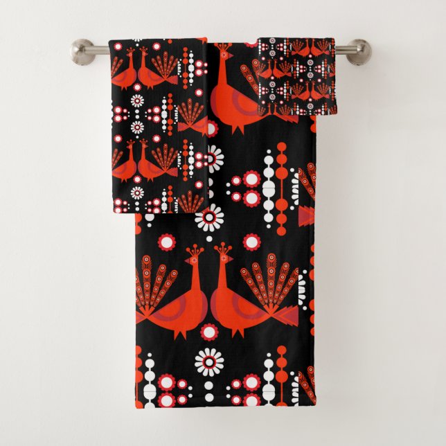 Original Peacock Art Home Decor Bath Towel Set (Insitu)