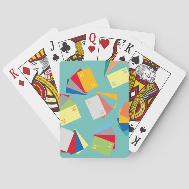 original & personalized initials, colourful playing cards (Back)