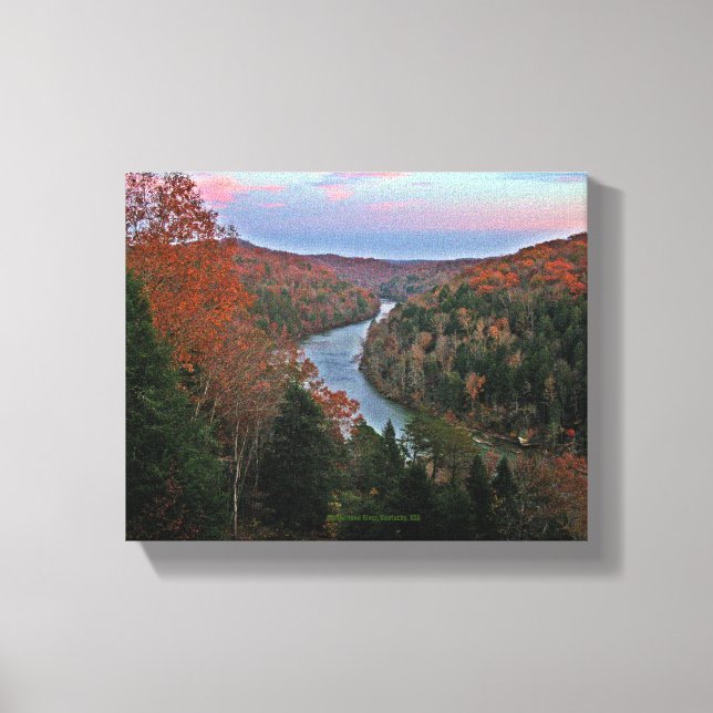 Original Photo Autumn Cumberland River Kentucky US Canvas Print (Front)