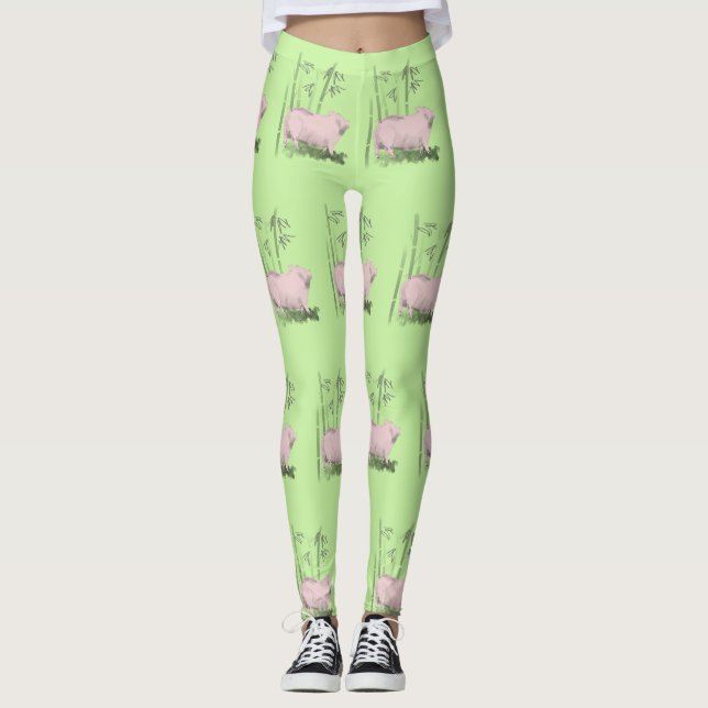 Original Pig and Bamboos Choose colour Leggings (Front)