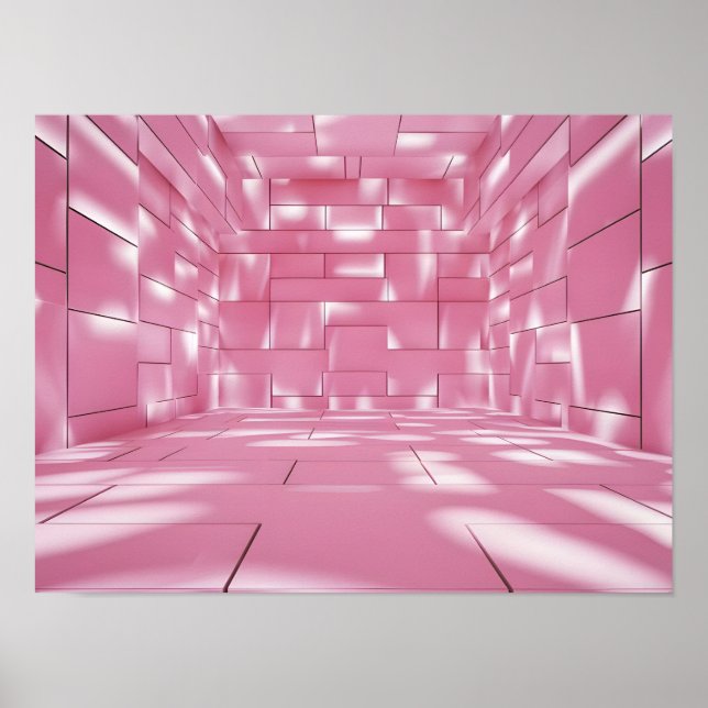 Original Pink Background with Light and Shadow Poster (Front)