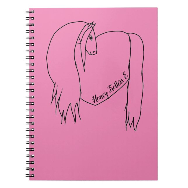 Original Pink Horse Heart Spiral Notebook (Front)