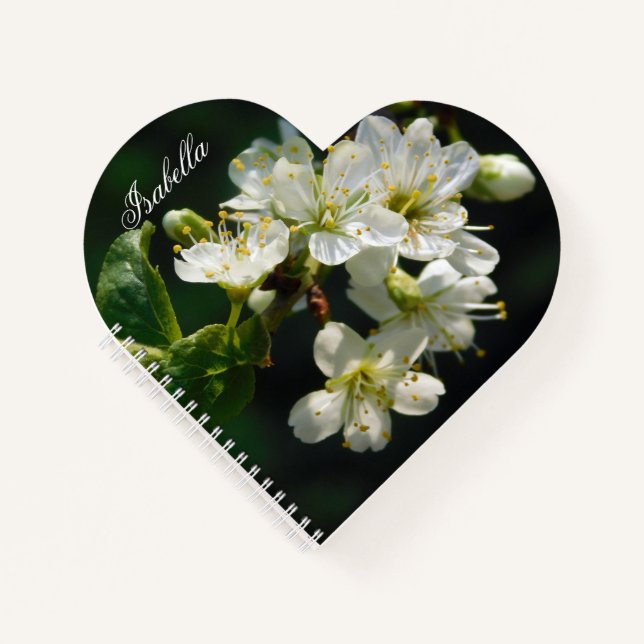 Original Plum Art Heart Personalized Notebook (Front)
