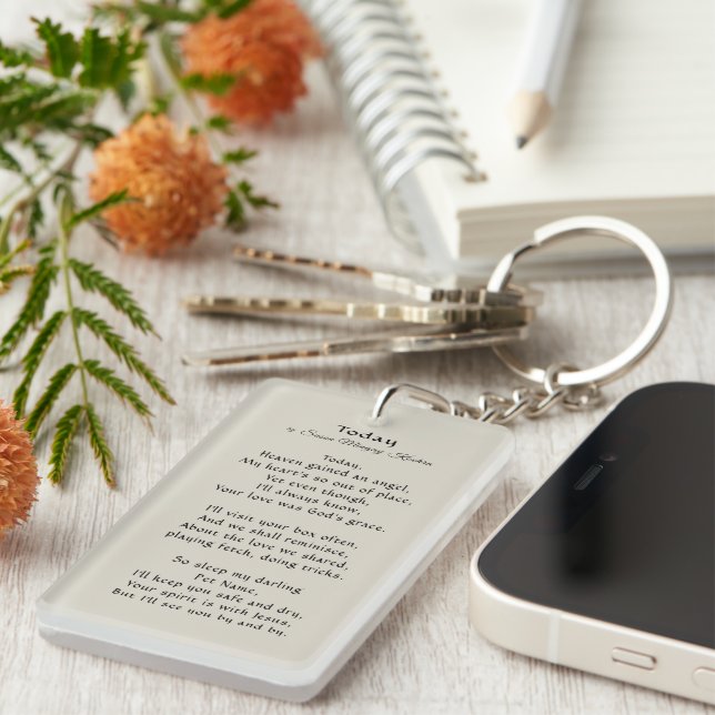 Original Poem & Pet Photo Ivory Keychain (Front Right)