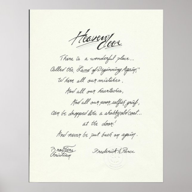 Original Poem's & Art By Faith Too Faith Missions. Poster (Front)