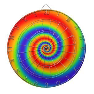 Original Rainbow Gradient Colourful Spiral Effect Dartboard