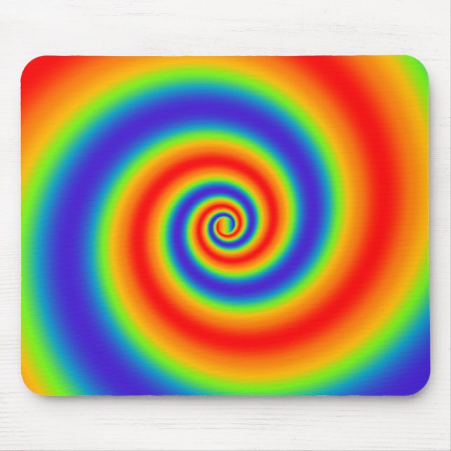 Original Rainbow Gradient Colourful Spiral Effect Mouse Pad (Front)
