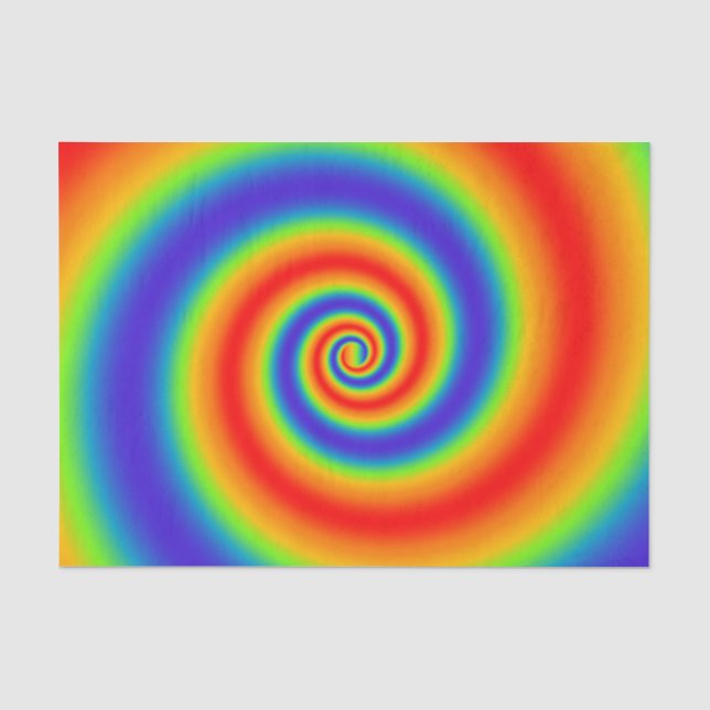 Original Rainbow Gradient Colourful Spiral Effect Tissue Paper (Front)