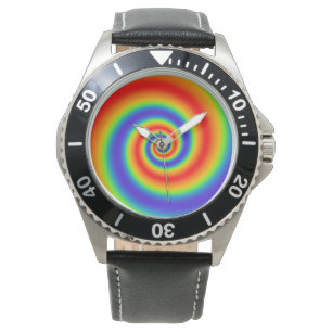 Original Rainbow Gradient Colourful Spiral Effect Watch