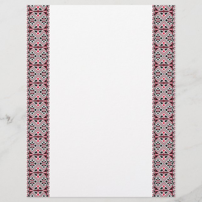 Original Red and Black cross-stitch Pattern Flyer (Front)