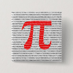Original red number pi day mathematical symbol 2 inch square button