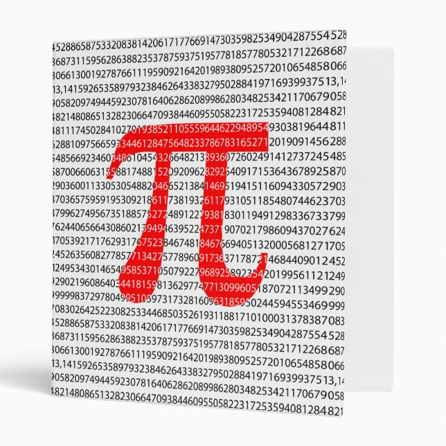 Original red number pi day mathematical symbol binder (Front/Inside)
