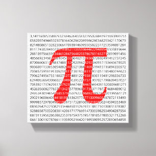 Original red number pi day mathematical symbol canvas print