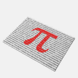 Original red number pi day mathematical symbol doormat