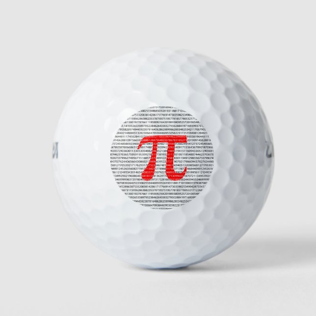 Original red number pi day mathematical symbol golf balls (Front)