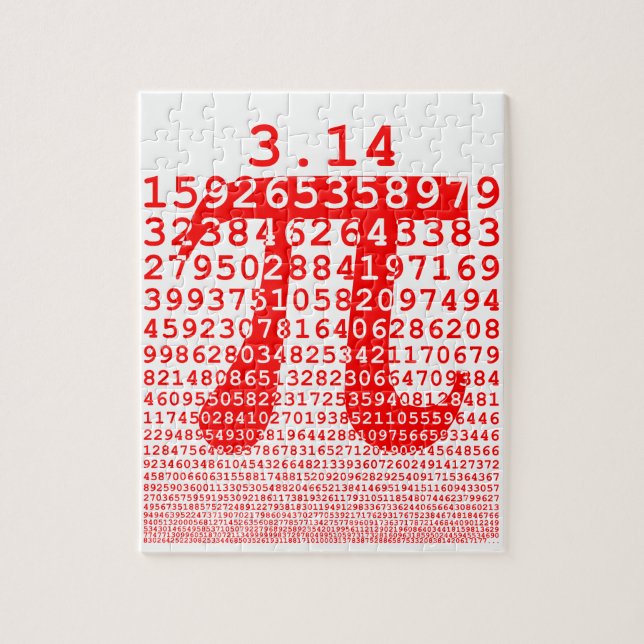 Original red number pi day mathematical symbol jigsaw puzzle (Vertical)