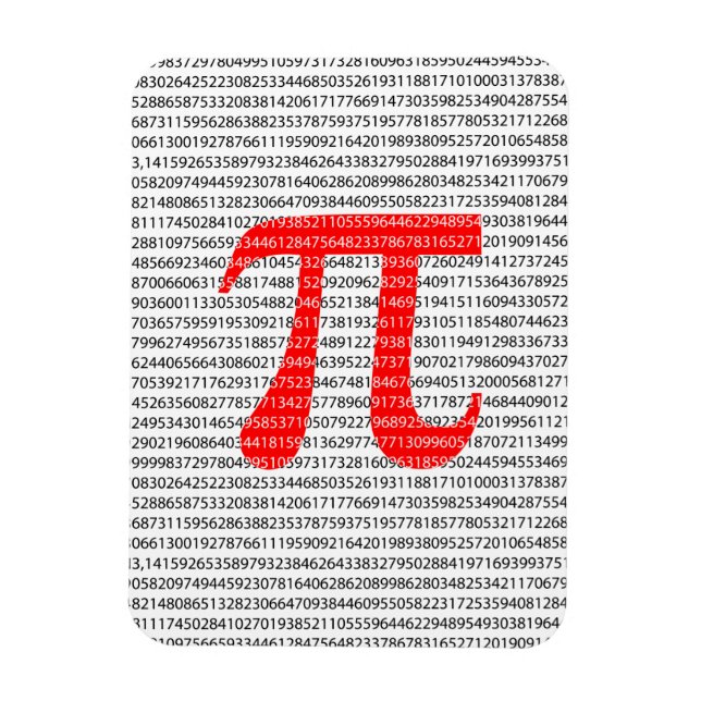 Original red number pi day mathematical symbol magnet (Vertical)