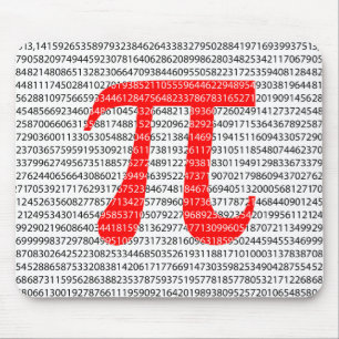 Original red number pi day mathematical symbol mouse pad