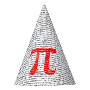 Original red number pi day mathematical symbol party hat