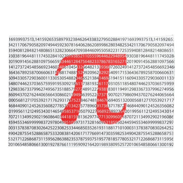 Original red number pi day mathematical symbol pillowcase (Back)